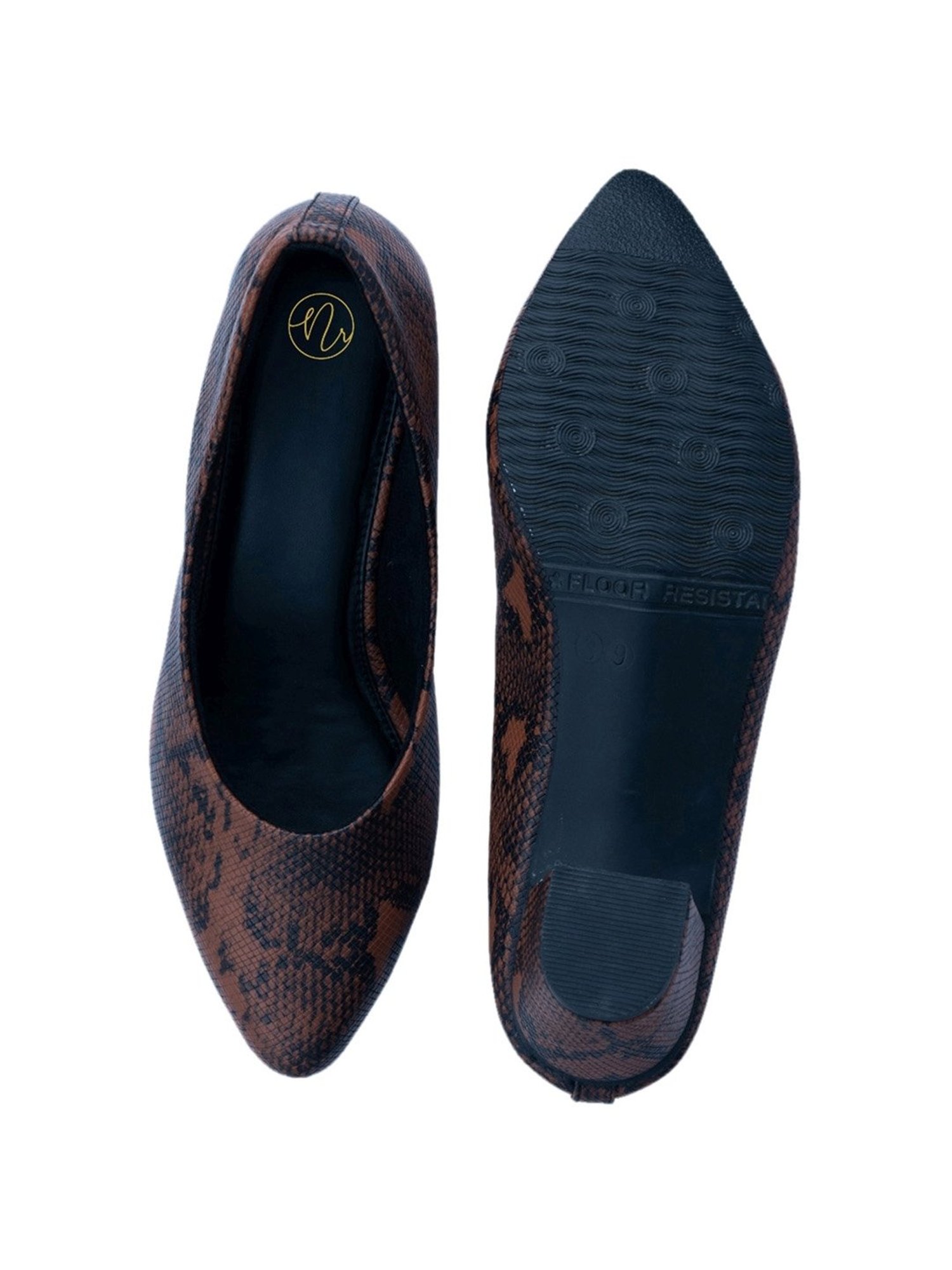 NR by Nidhi Rathi Women's Tan Casual Pumps