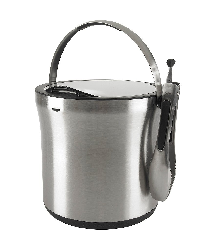 OXO Stainless Steel Ice Bucket & Tongs Set