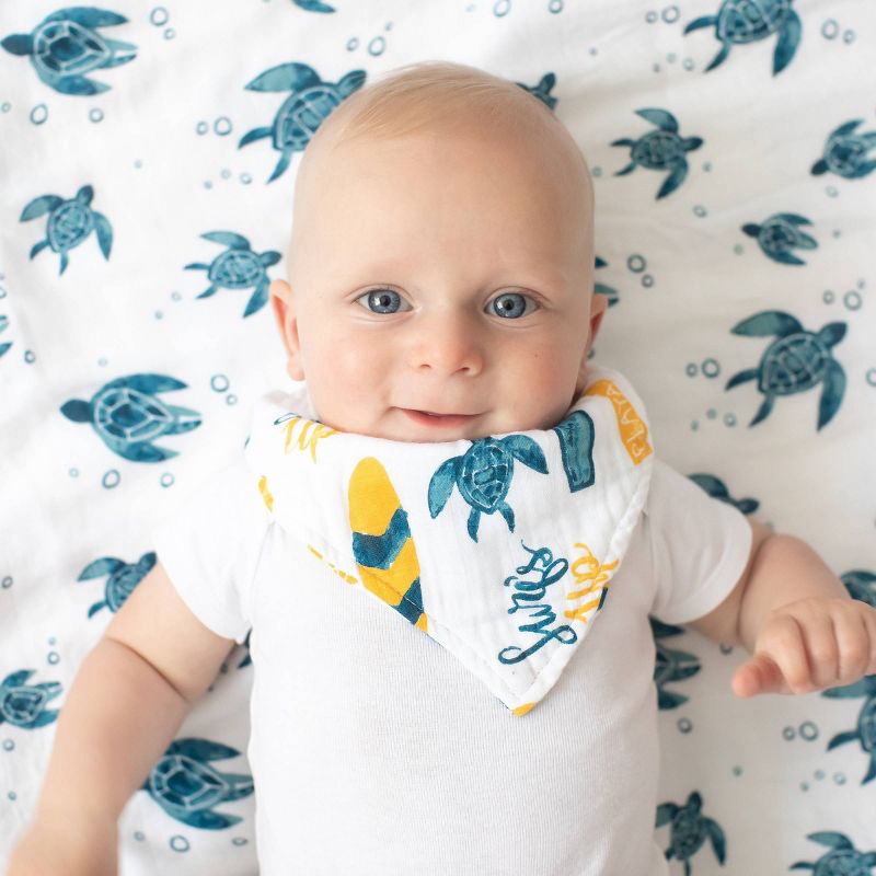 Bebe au Lait Luxury Muslin Bandana Bib - Surf