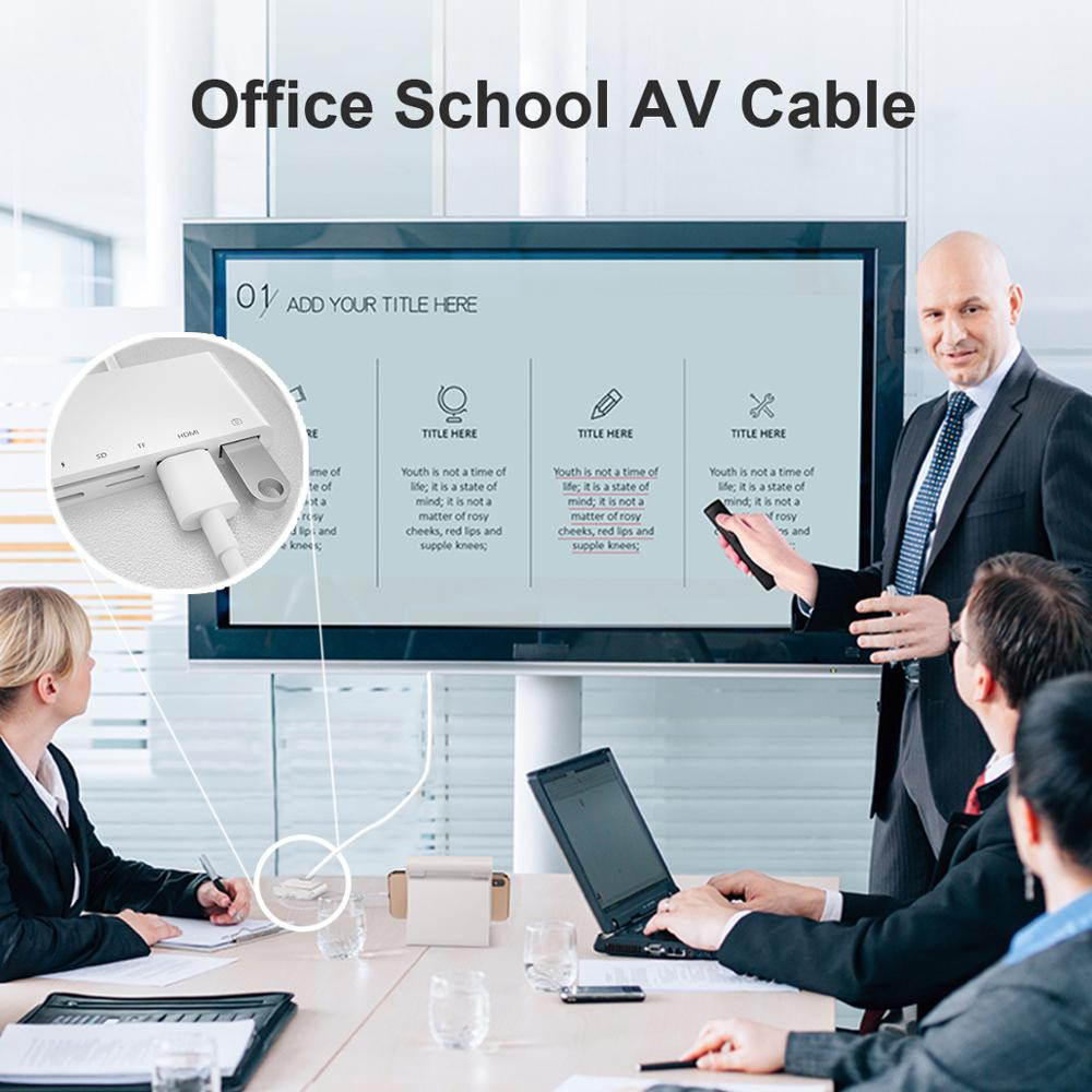 5 in 1 Multifunction Card Reader Lightning to Digital AV TV HDMI Adapter with Charging Port