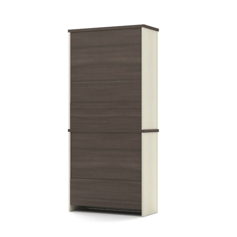 66.8" Prestige + Modular Bookshelf White Chocolate/Antigua - Bestar