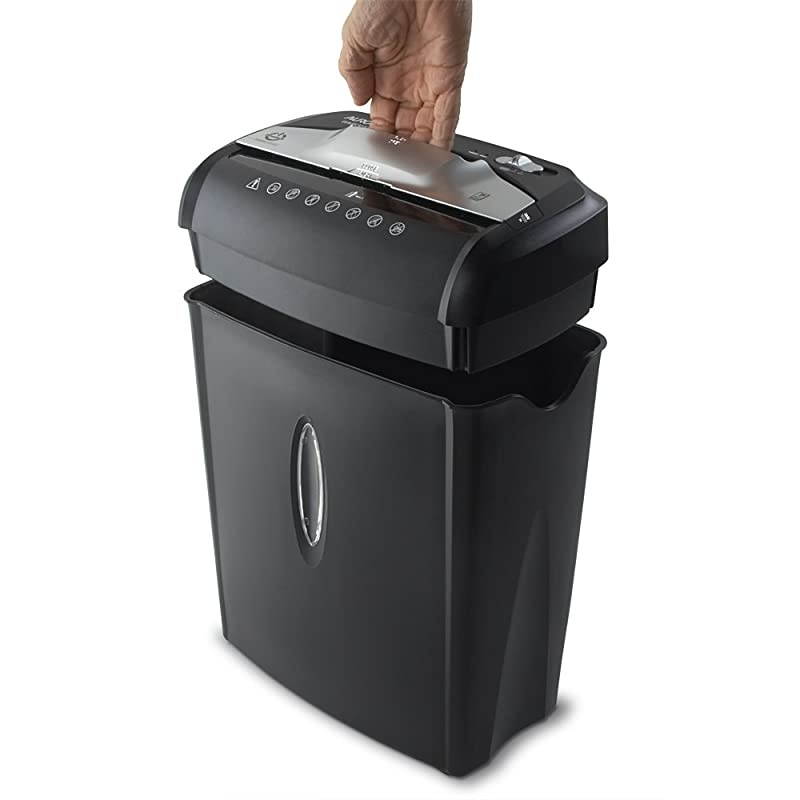 AU740XA 7Sheet CrossCut Paper Credit Card Shredder with Basket Black