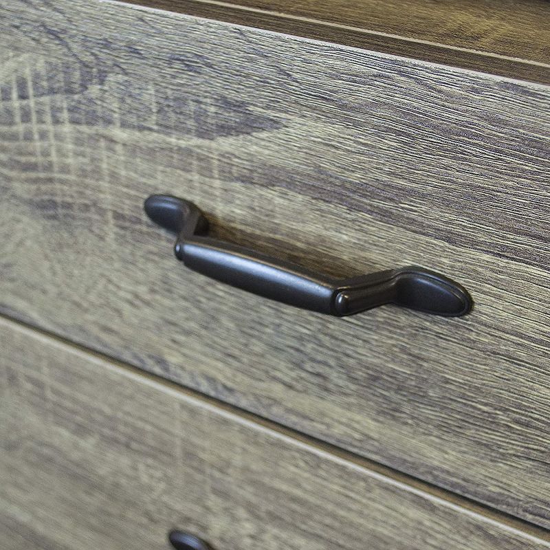 OS Home 703 2 Drawer 1 Shelf Fishing Storage and Organization Cabinet Holds 12 Fishing Rods and Accessories, Barn Wood Laminate