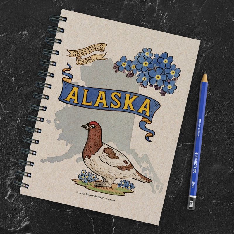 Journal  7.25" x 9.25" Greetings From - Alaska