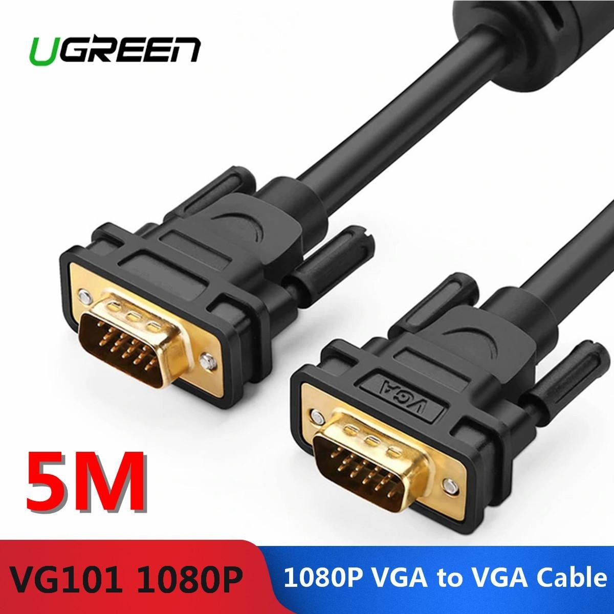 Ugreen VG101 1080P VGA to VGA Cable Male to Male Shielding Video Cable for HDTV PC - 1-30M - 5M