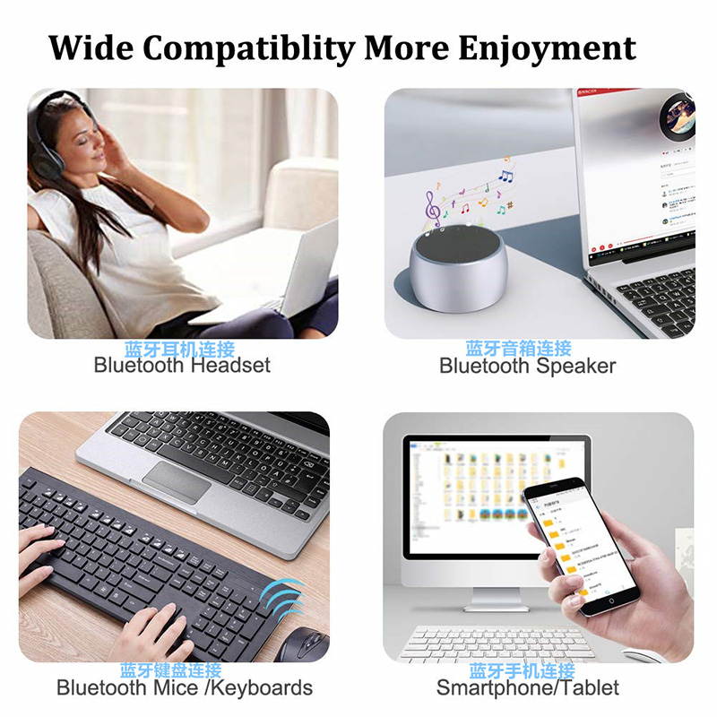 Hannord Wireless USB Bluetooth Adapter 5.0 for Computer Mini Bluetooth Dongle Music Adapter PC Bluetooth Receiver Transmitter Compatible with Windows 7/8/8.1/10