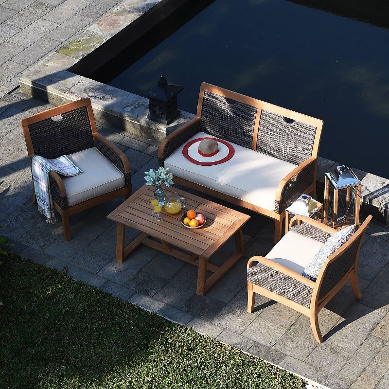 Palma 4pc Teak Patio Conversation Set - Cambridge Casual