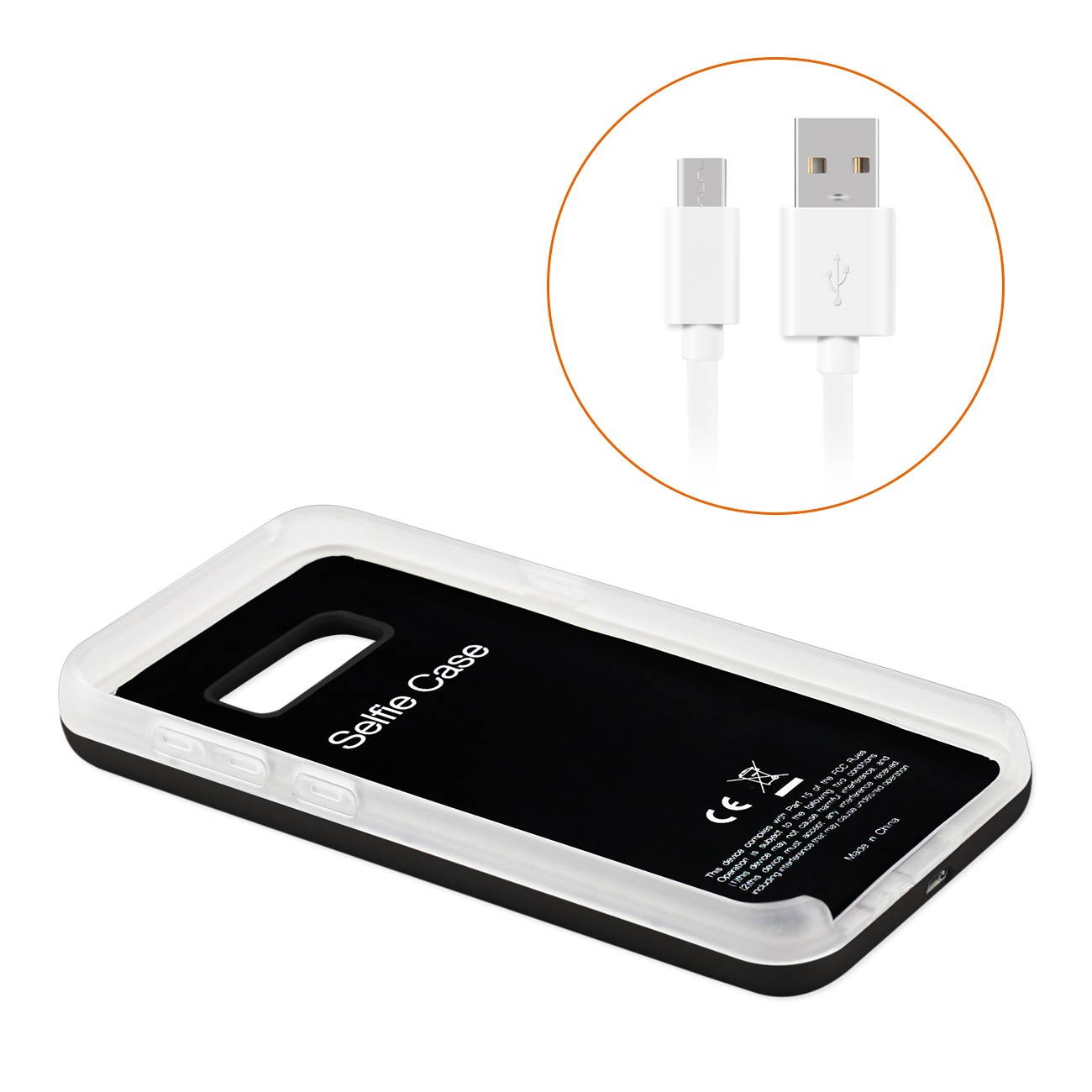 REIKO SAMSUNG GALAXY S8 EDGE LED SELFIE LIGHT UP ILLUMINATED CASE IN BLACK