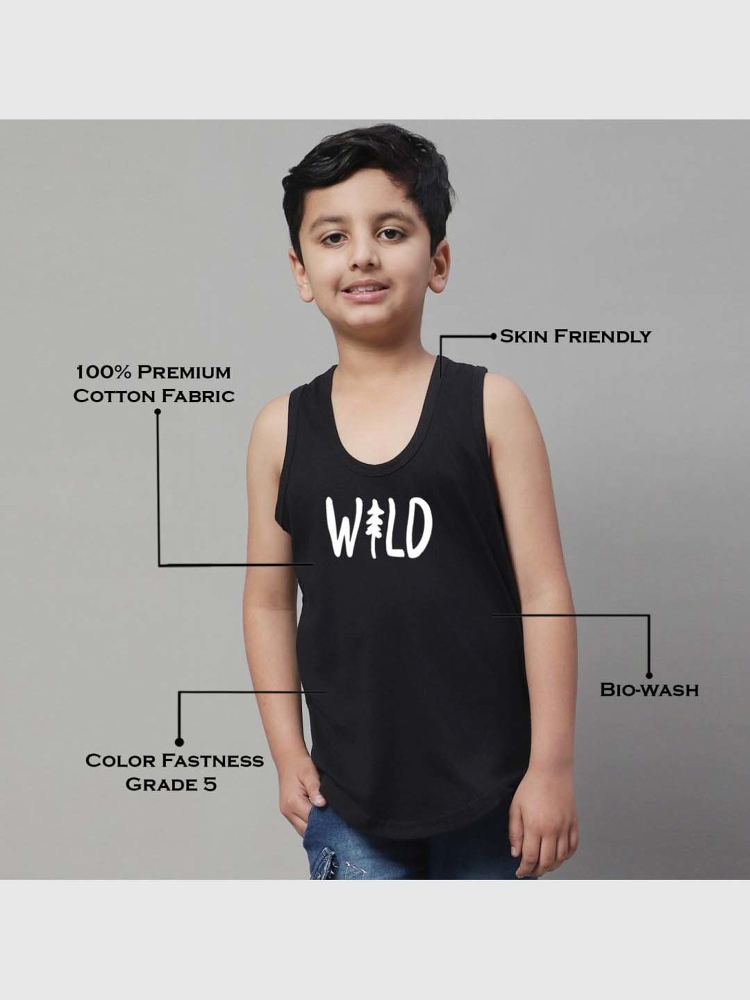 Palm Tree Kids White Printed Vest