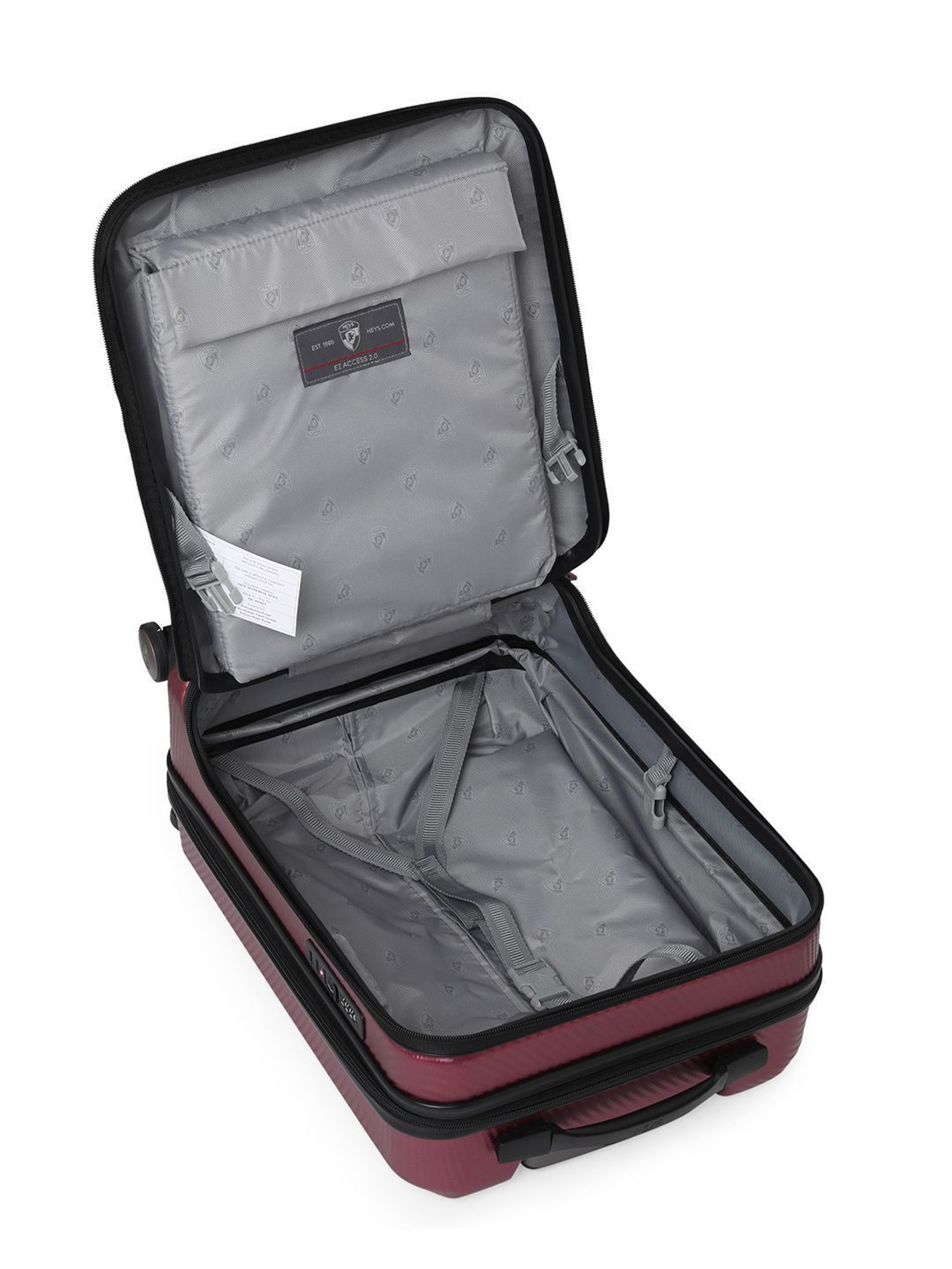 HEYS Ez Access 2.0 Burgundy Textured Hard Cabin Trolley Bag -21 cm