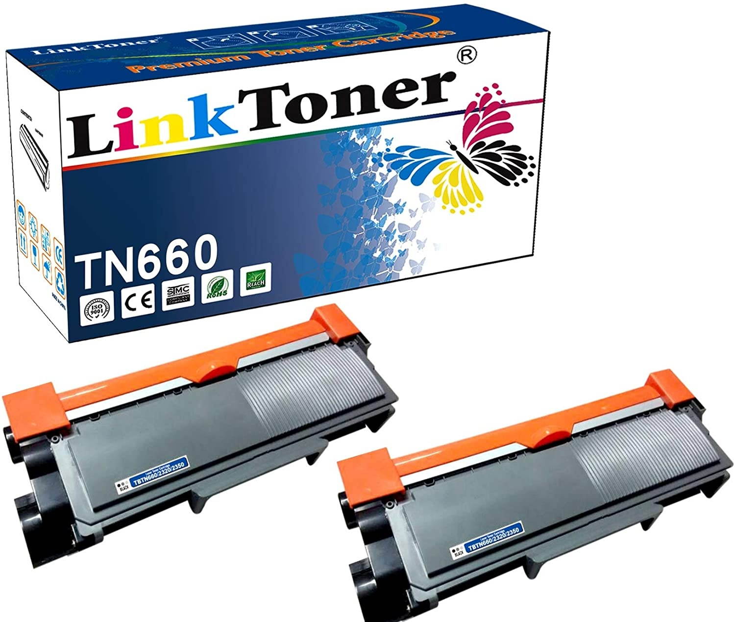 LinkToner High Yield TN660 Compatible Toner Cartridge for Brother TN-630 & TN-660 BK Laser Printer HL-L2300D, HL-L2305W, HL-L2315DW