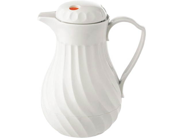 Hormel 4022 Poly Lined Carafe, Swirl Design, 40 oz. Capacity, White