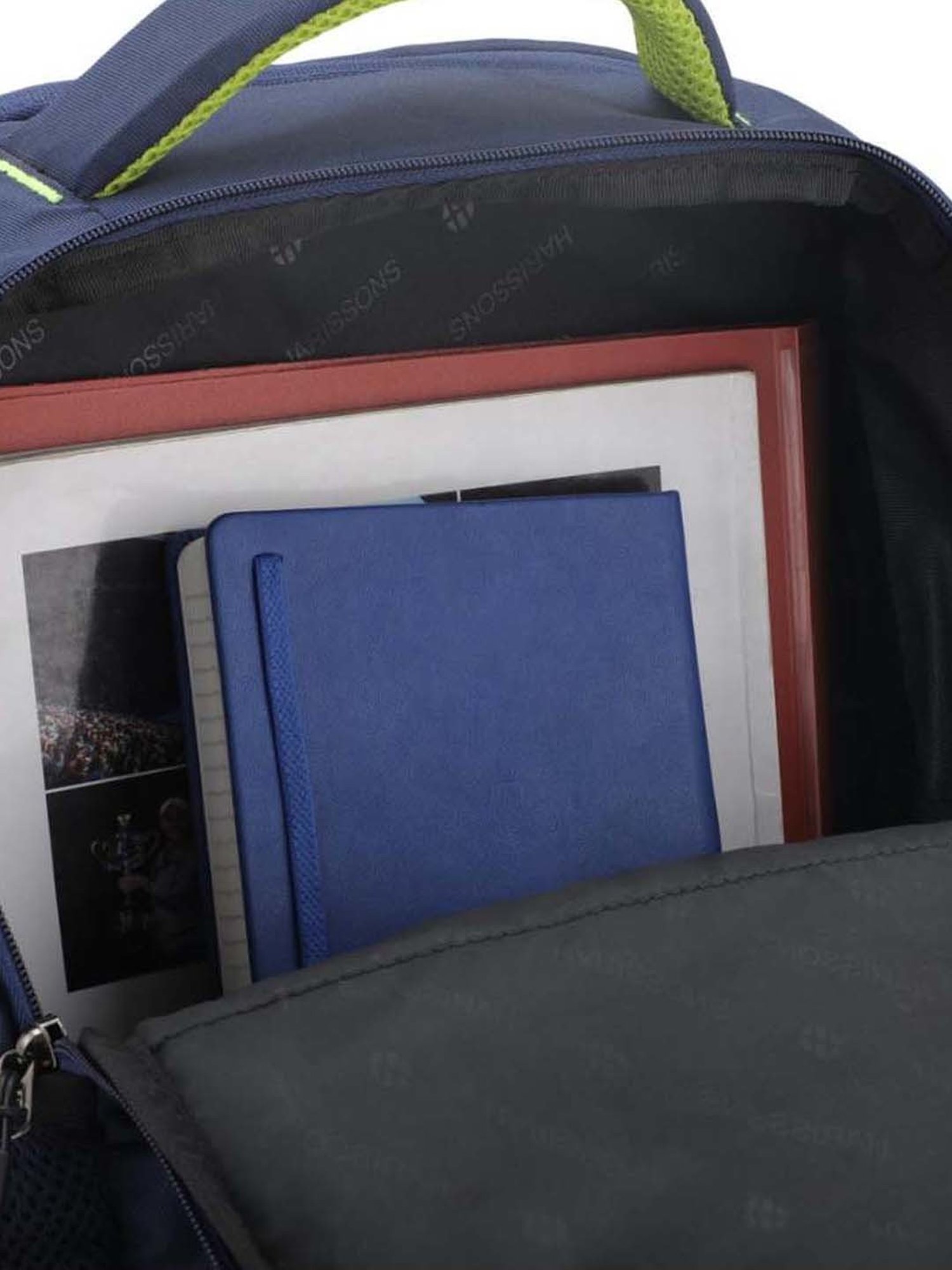 Harissons Laser Navy Blue & Green Polyester Printed Backpack - 31 Ltrs