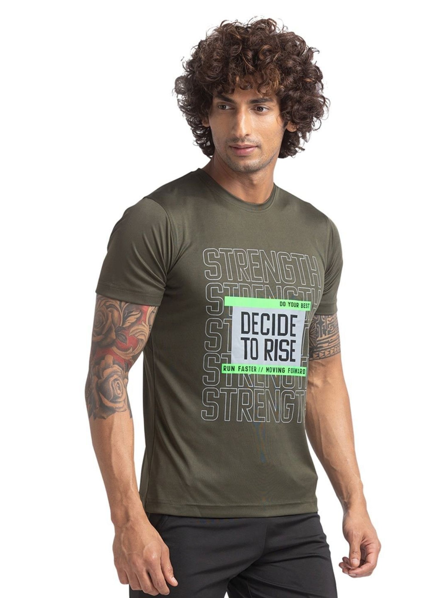 Parx Green Regular Fit Printed T-Shirt
