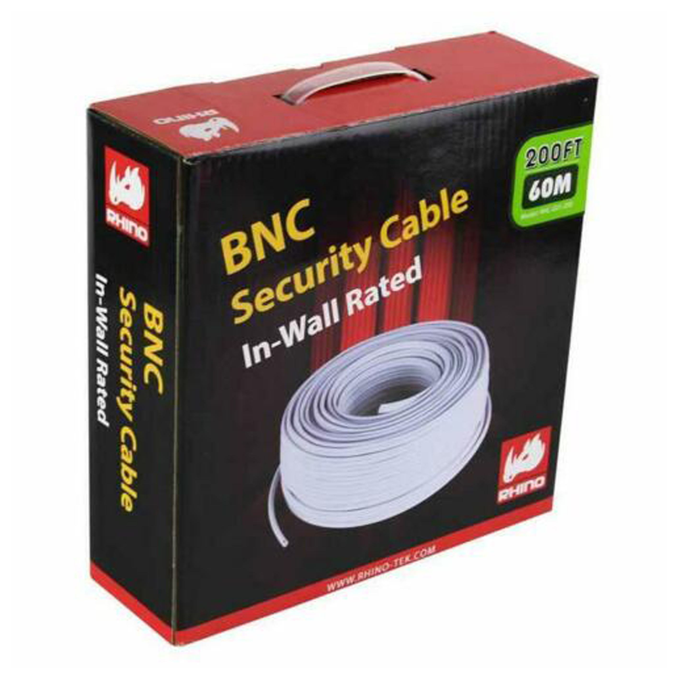RHINO 200FT BNC Fire Rated Security Cable In Wall