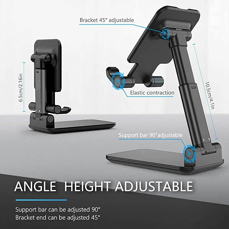 Phone StandAngle Height Adjustable Phone sStand for DeskFully Foldable Phone Holder StamdCradleDockTablet StandCompatible with All MobilePhoneiPadKindleTablet
