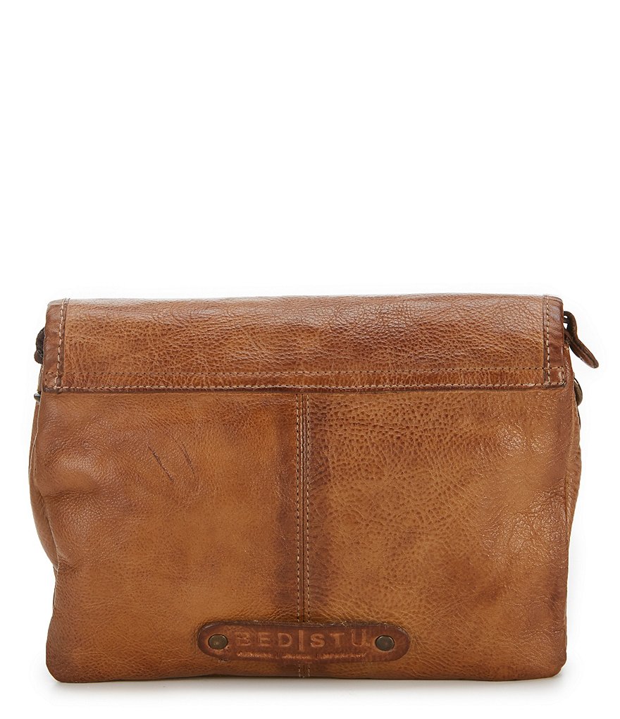 Bed Stu Ziggy Flap Closure Tanned Leather Crossbody Bag