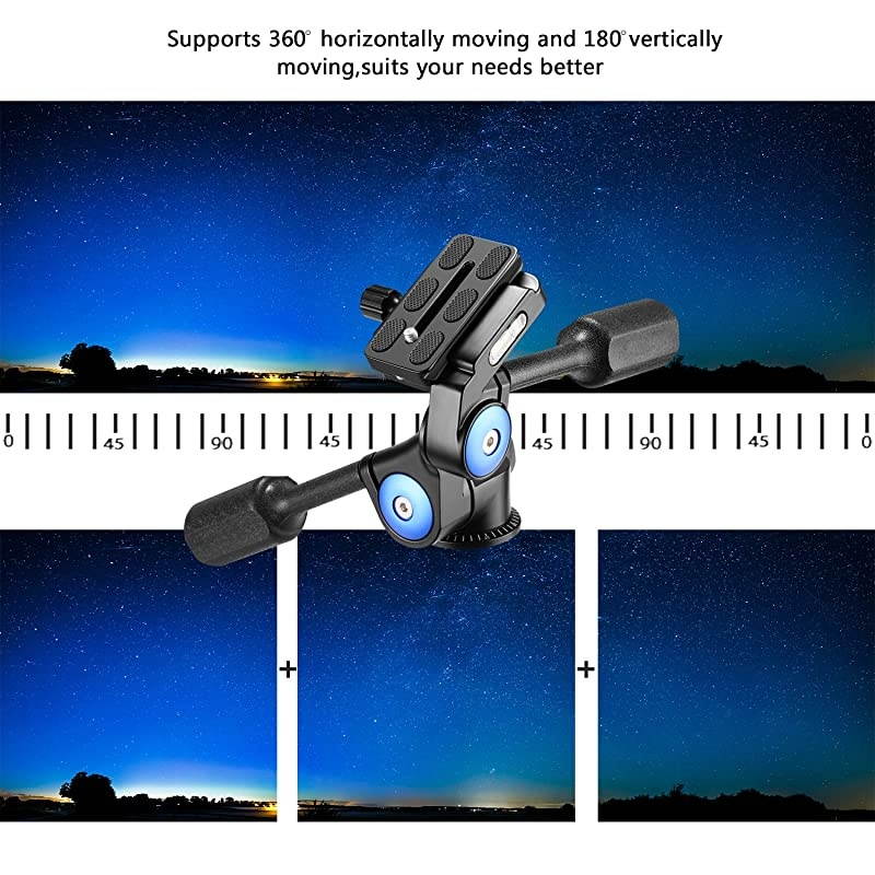 Camera Video Tripod Head Handle Ball Head 360 Degree Rotation with 14 inch Quick Shoe Plate for Tripod Monopod Camera Slider Light Stand and DSLR Cameras Load Up to 22 pounds 3Way