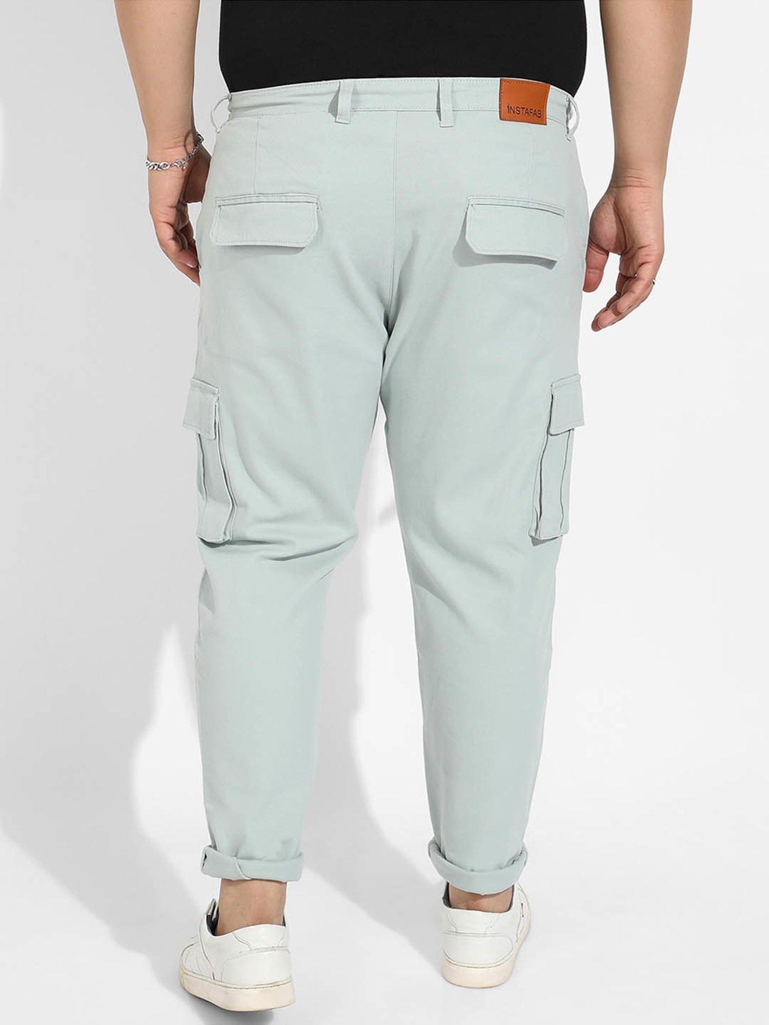 Instafab Plus Green Regular fit Plus Size Cargos