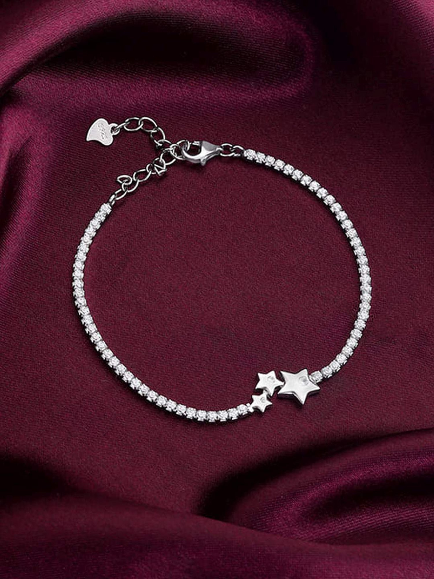 GIVA 925 Silver Triple Star Tennis Bracelet for Women & Girls