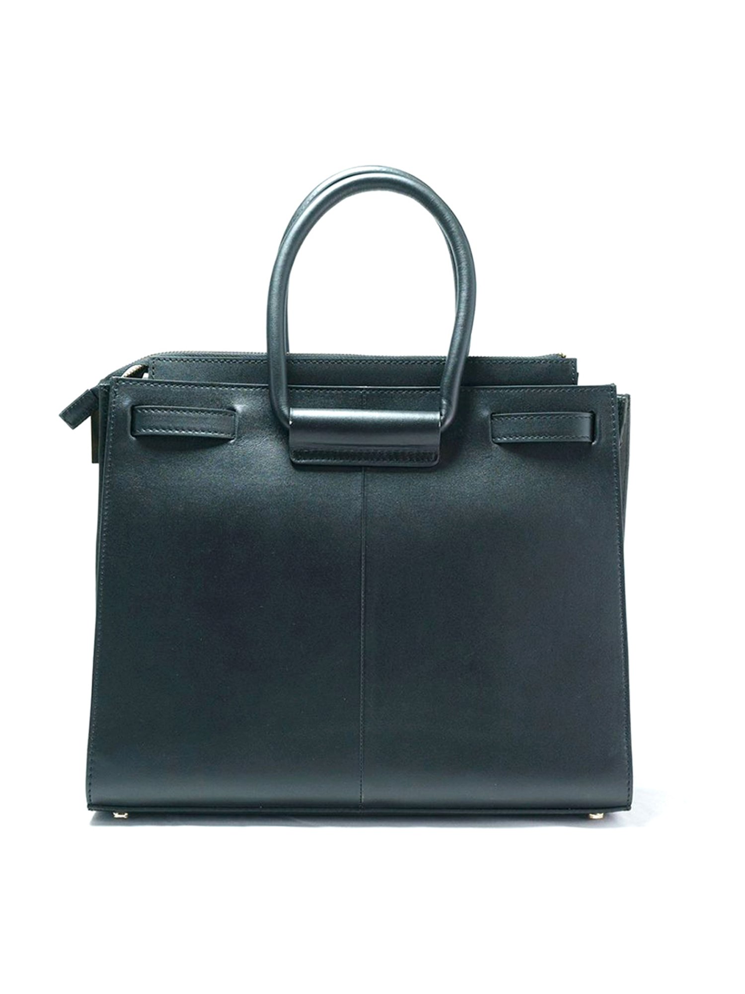 RI2K London Black Leather Large Satchel Handbag