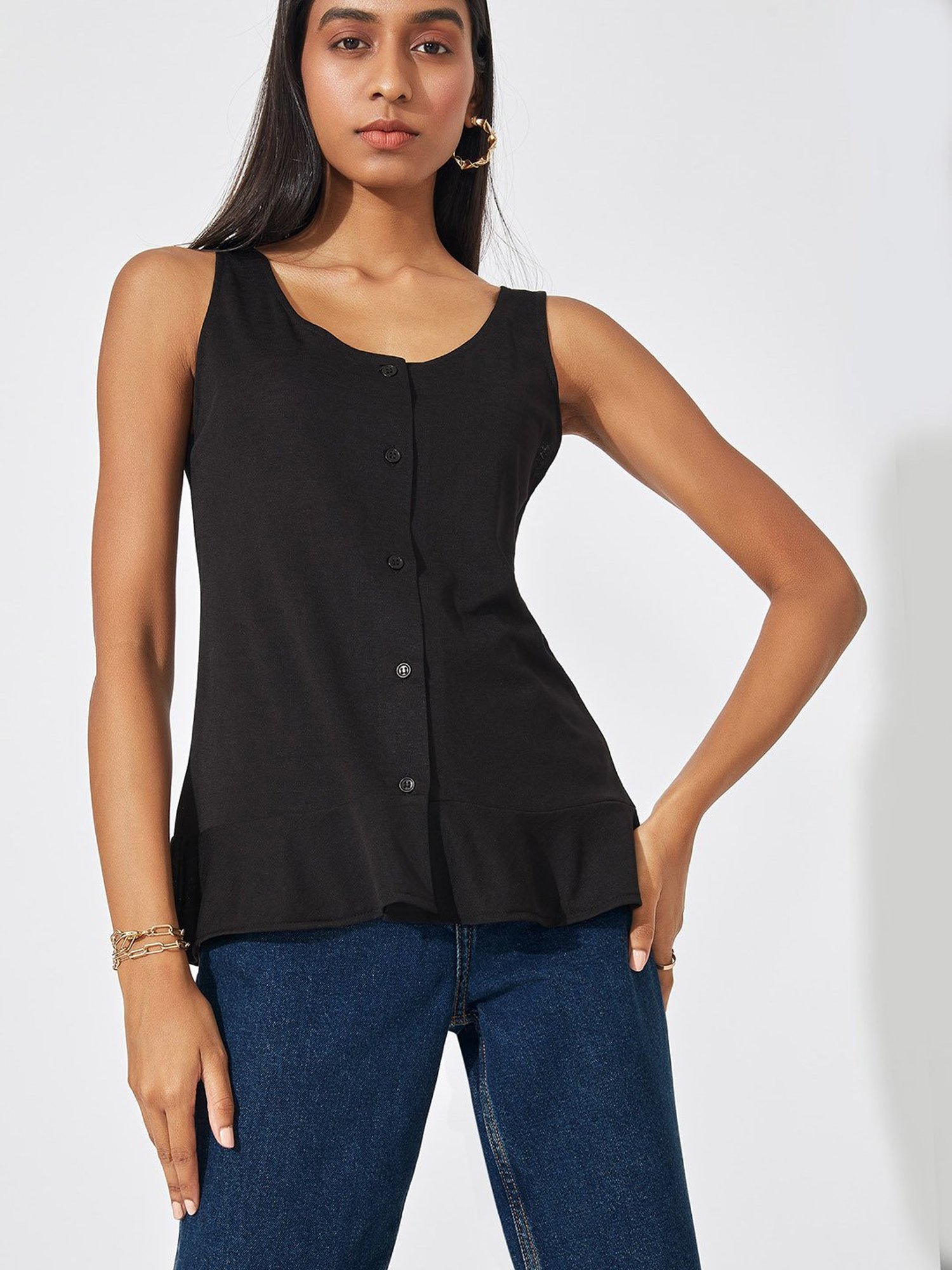 The Label Life Black Regular Fit Top