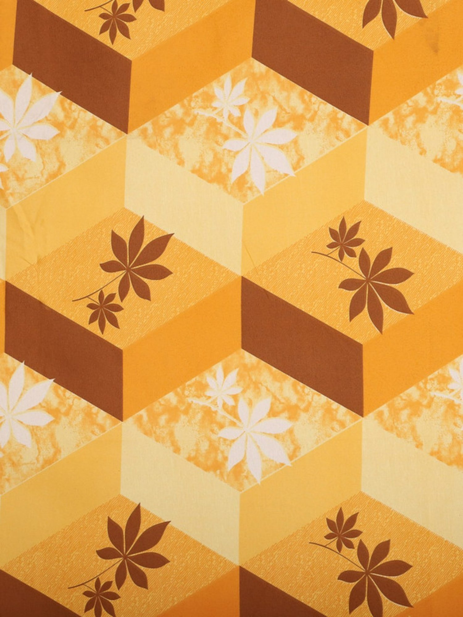 Dhrohar Printed Yellow & Brown Cotton 180 TC Double Bedsheet with 2 Pillow covers