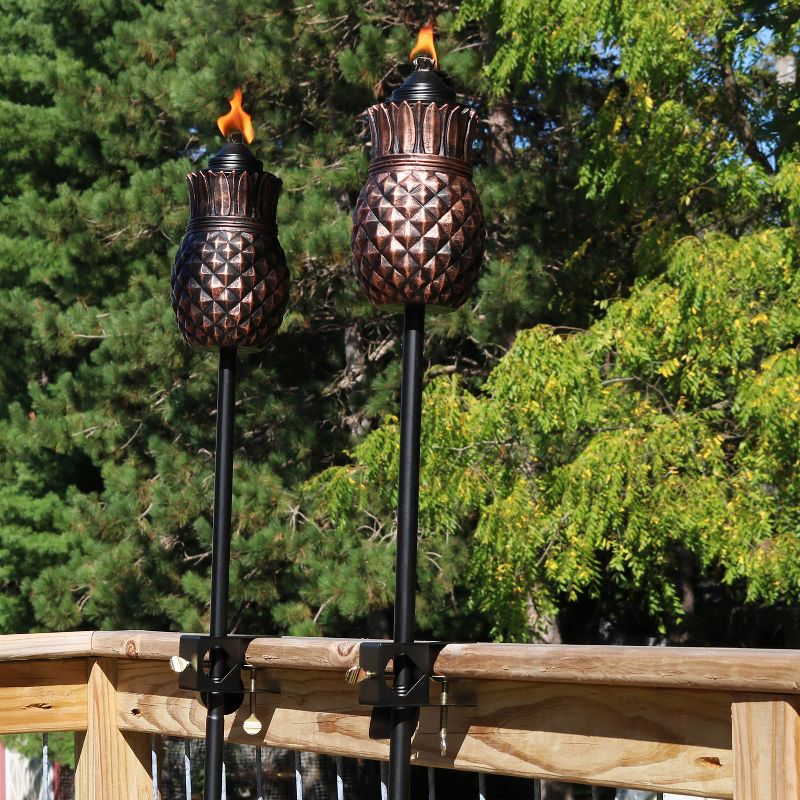 5.5" Petite Lantern Metal Table Torch Black - TIKI