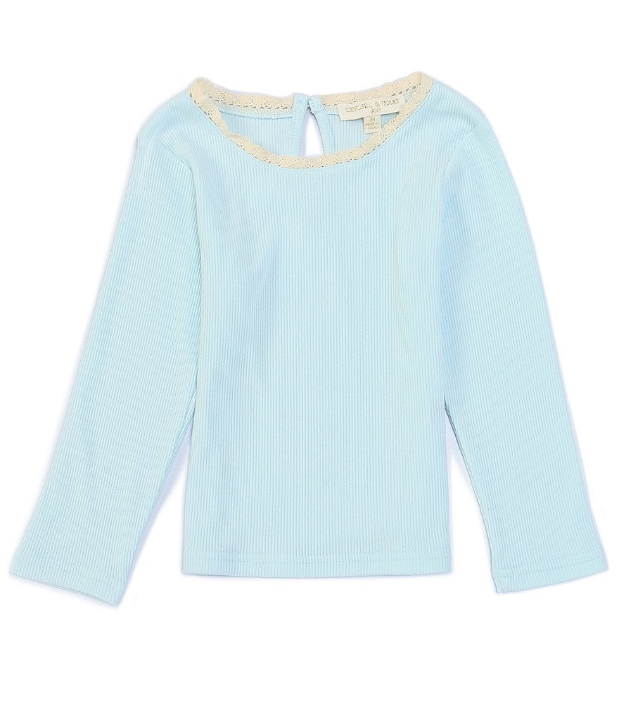 Chelsea & Violet Little Girls 2T-6X Rib Knit Lace Tee