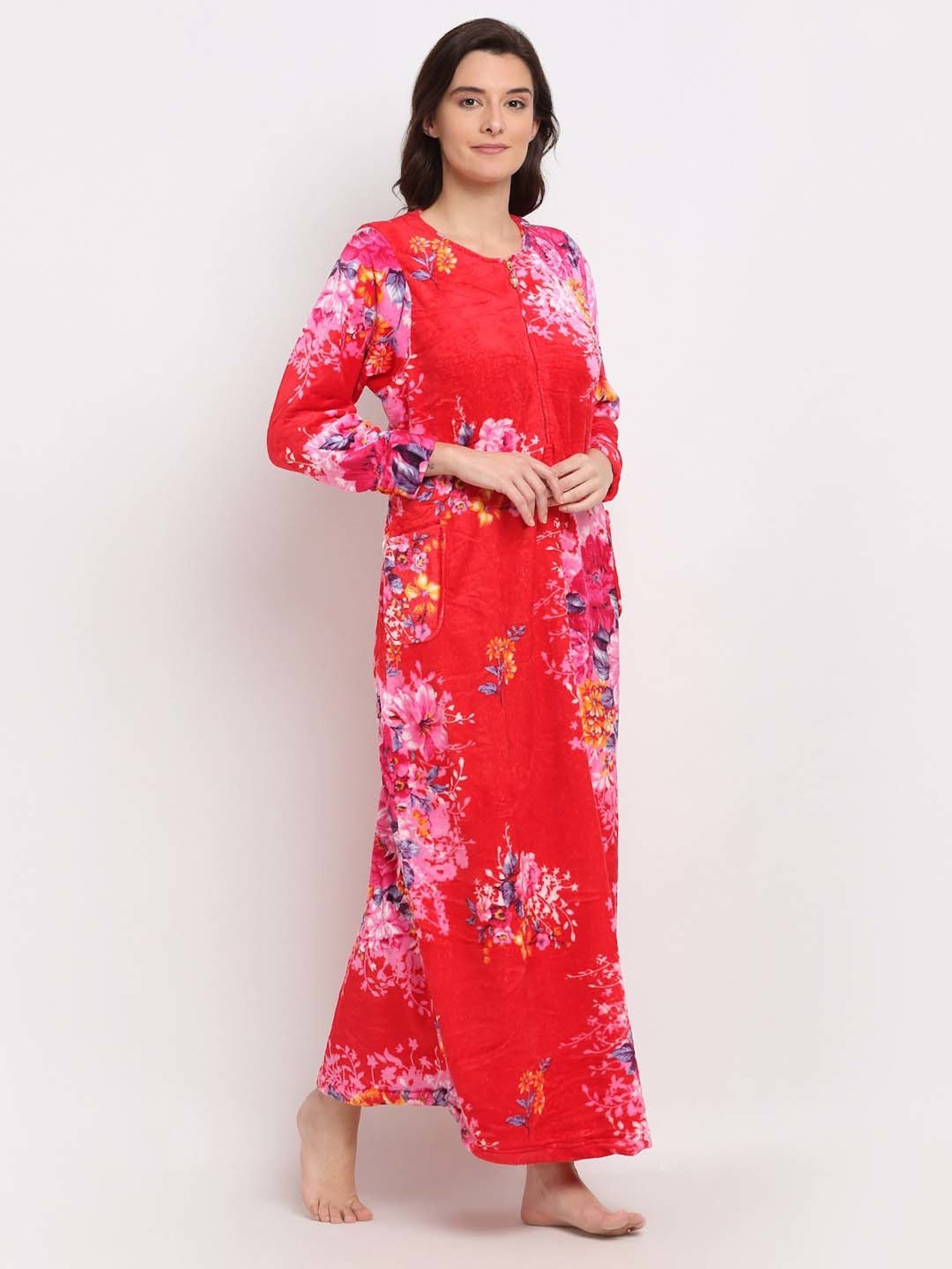 NEUDIS Pink Printed Night Gown