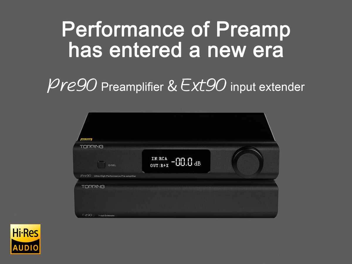 TOPPING Pre90 Preamplifier & Ext90 Input Extender Hi-Res Audio NFCA Modules 2*RCA 4*XLR Combination