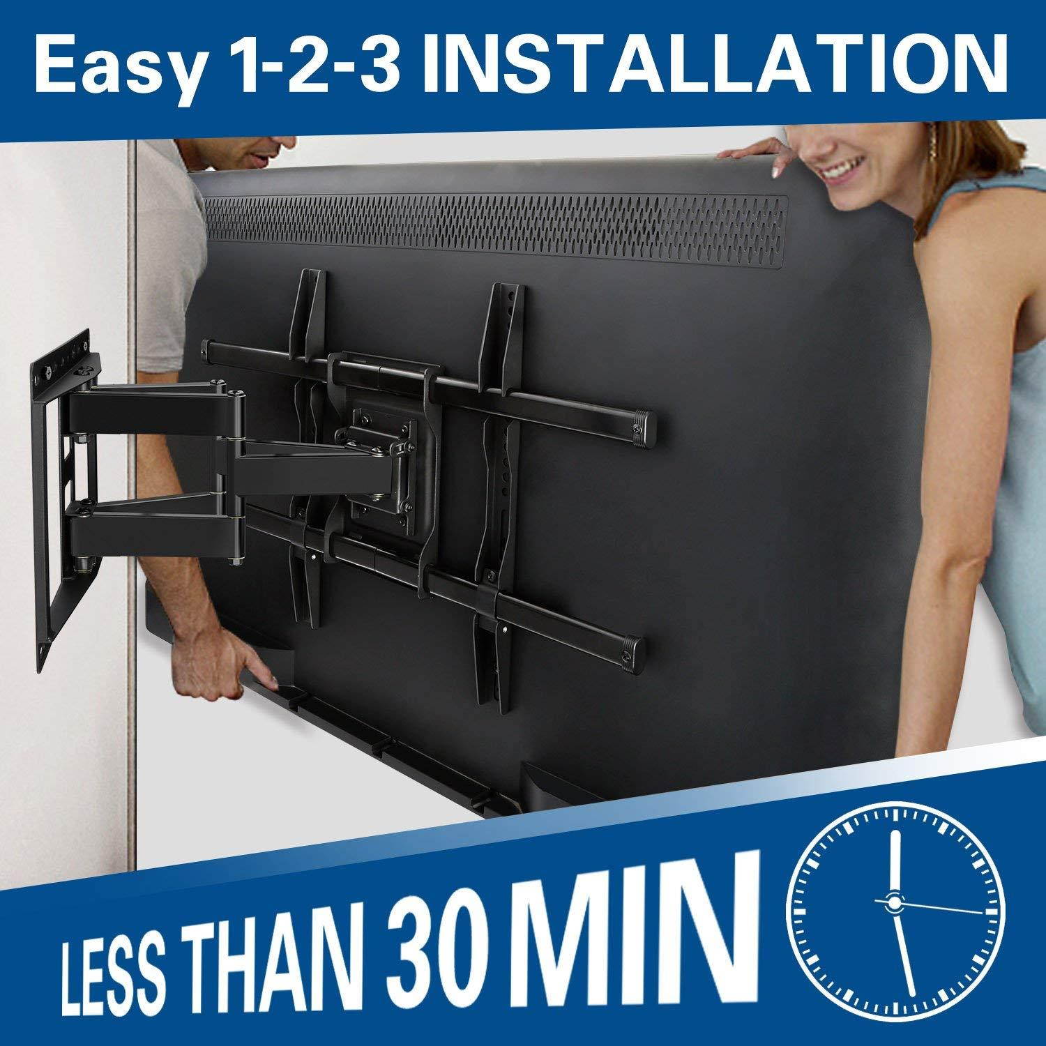 Mounting Dream Full motion TV Wall Mount Bracket for 42-70 Inch LED, LCD and OLED Flat Screen TV, Mount Bracket, up to VESA 600 x 400mm and 100 LBS Loading, MD2296 (2018 Upgraded Version)