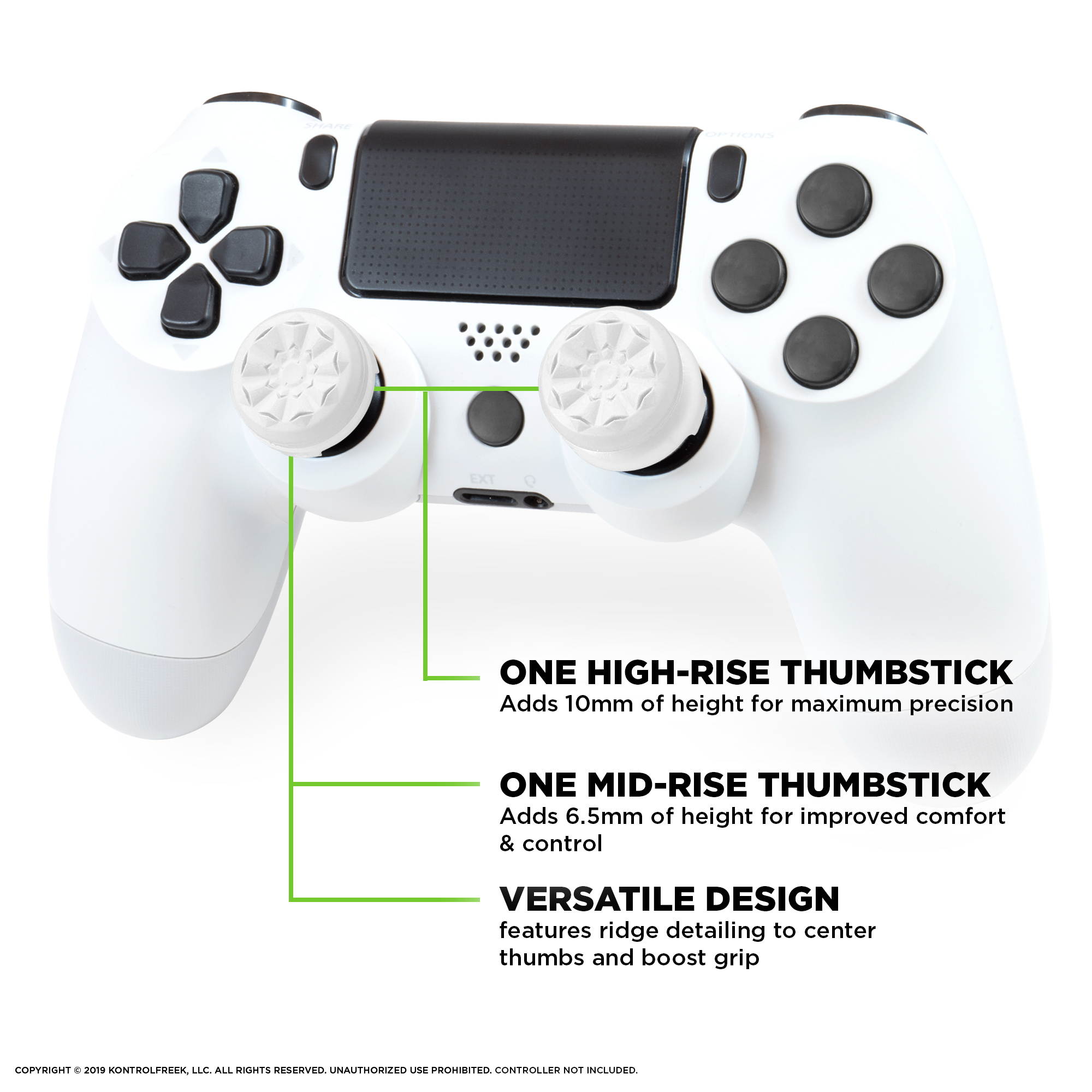 kontrolfreek fps freek galaxy white performance thumbsticks for playstation 4 controller (ps4)