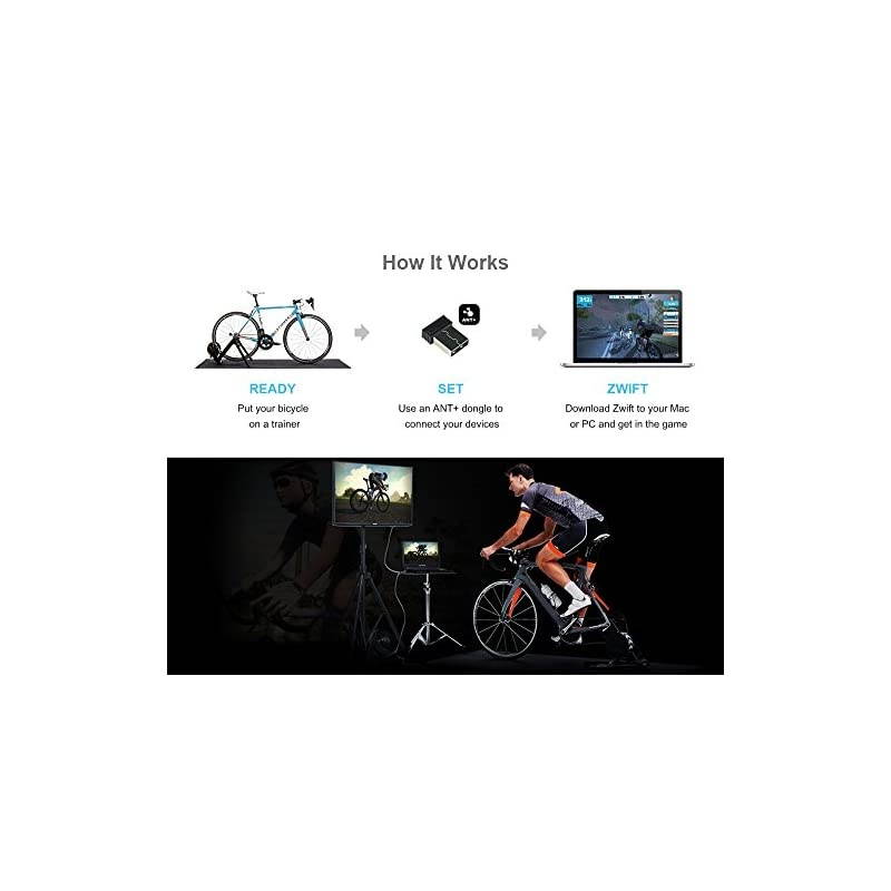 USB ANT Stick Compatible with Zwift TrainerRoad Wahoo Garmin Cycleops Trainer Rouvy TacX Sufferfest PerfPRO