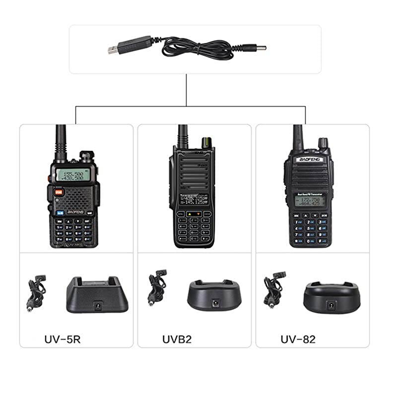Baofeng Charger Cable USB for Baofeng UV5R UV5RA UV5RE UV6R UV82 BFF8HP UV82HP UV5X3 Walkie Talkie Radio MSCB01