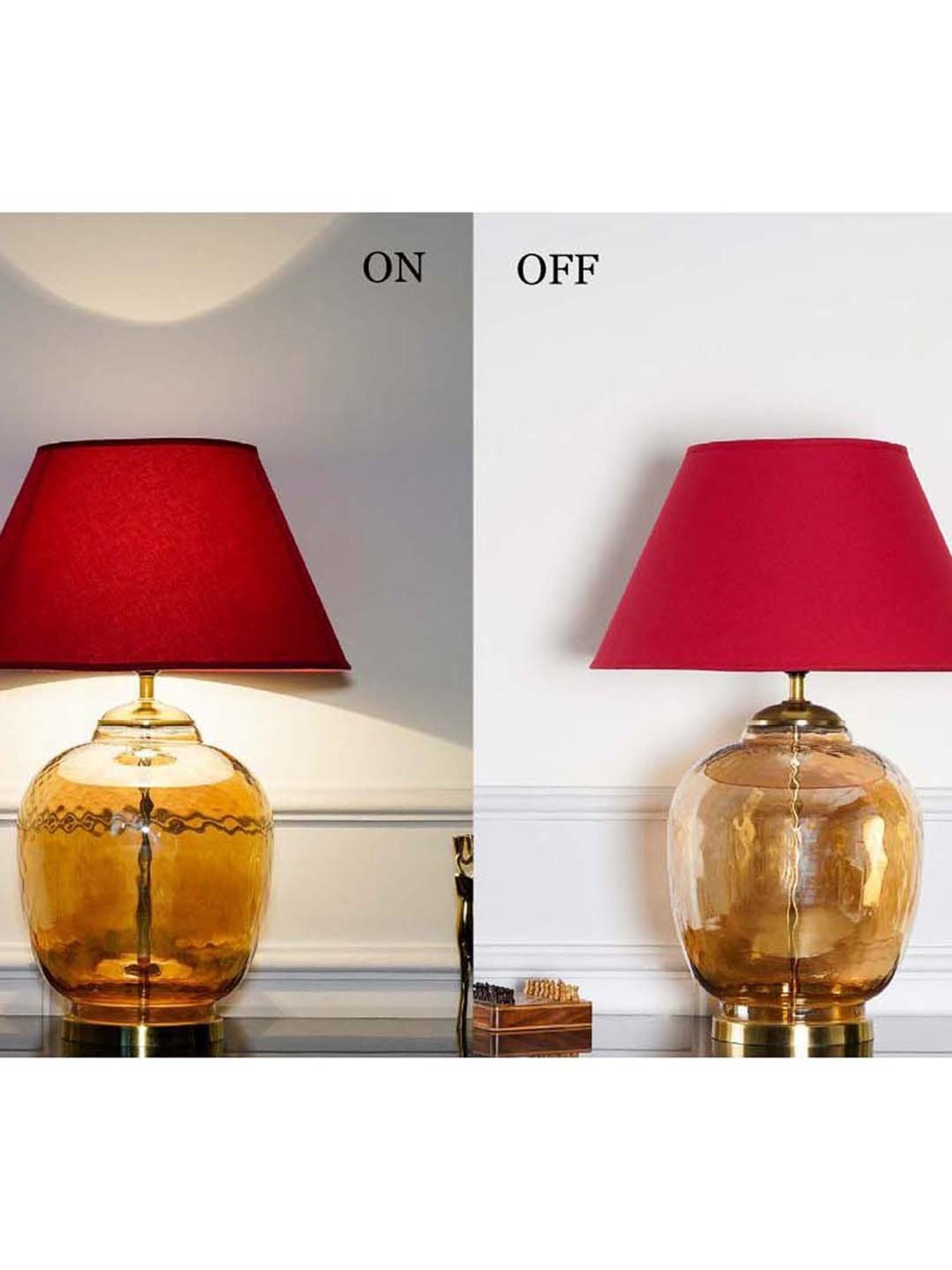 Kapoor Lamp Shades Shine Brass Metal Secret Large Tabel Lamp With Cotton Shade
