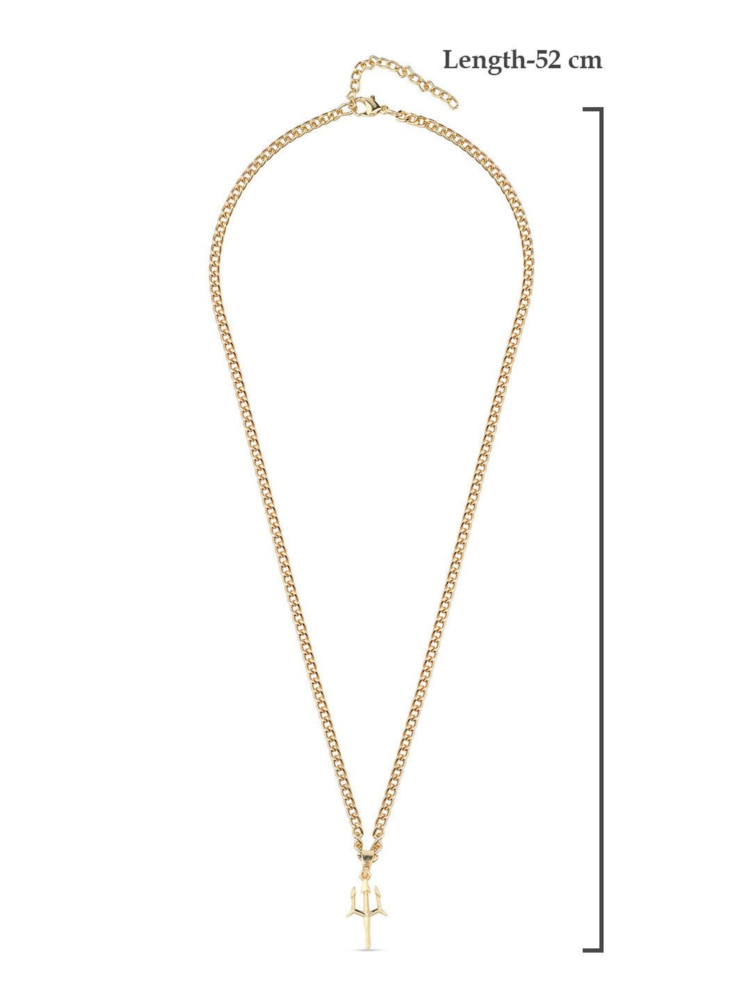 The Bro Code Gold-Plated Devi Thrishul Pendant Necklace for Men