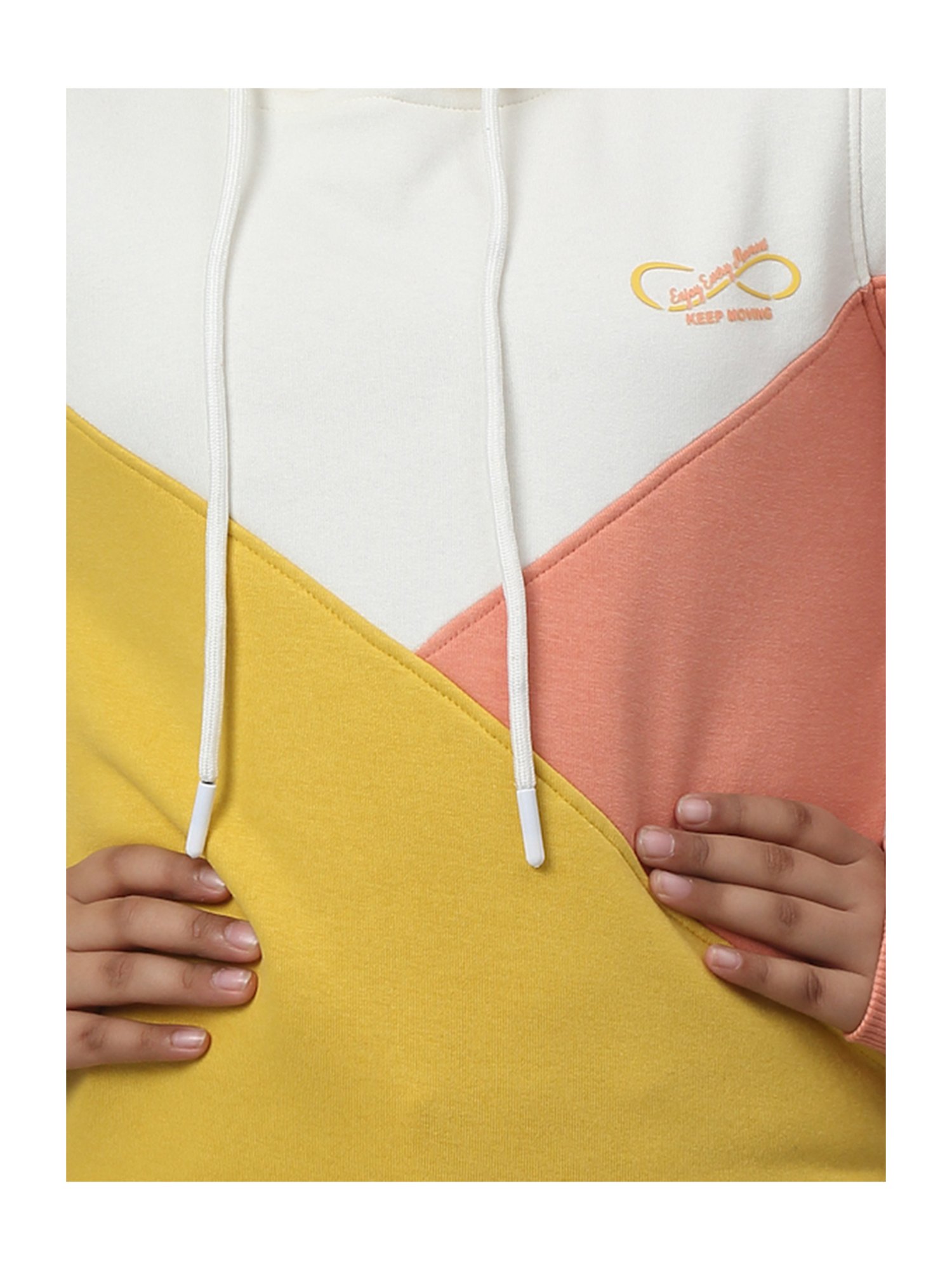 Cantabil Kids Yellow Color Block Full Sleeves Sweatshirt