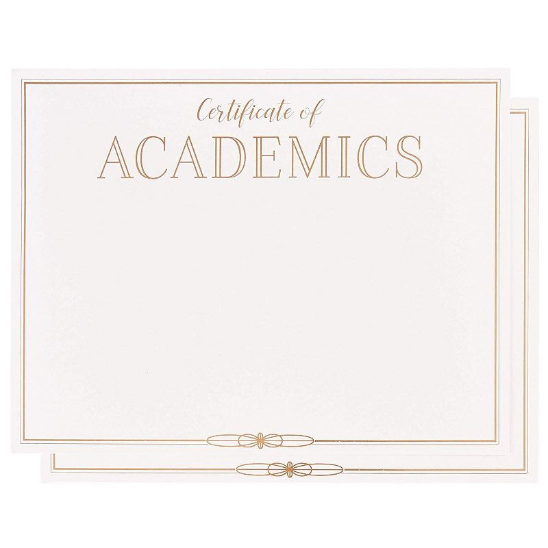 Best Paper Greetings 48-Pack Gold Foil Certificates of Academics Award Paper Sheets, A4 Letter Size 8.5 x 11 in