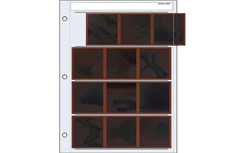 Print File 120 Size Negative Pages Holds Four Strips of Three 6x6 Frames, Pack of 25
