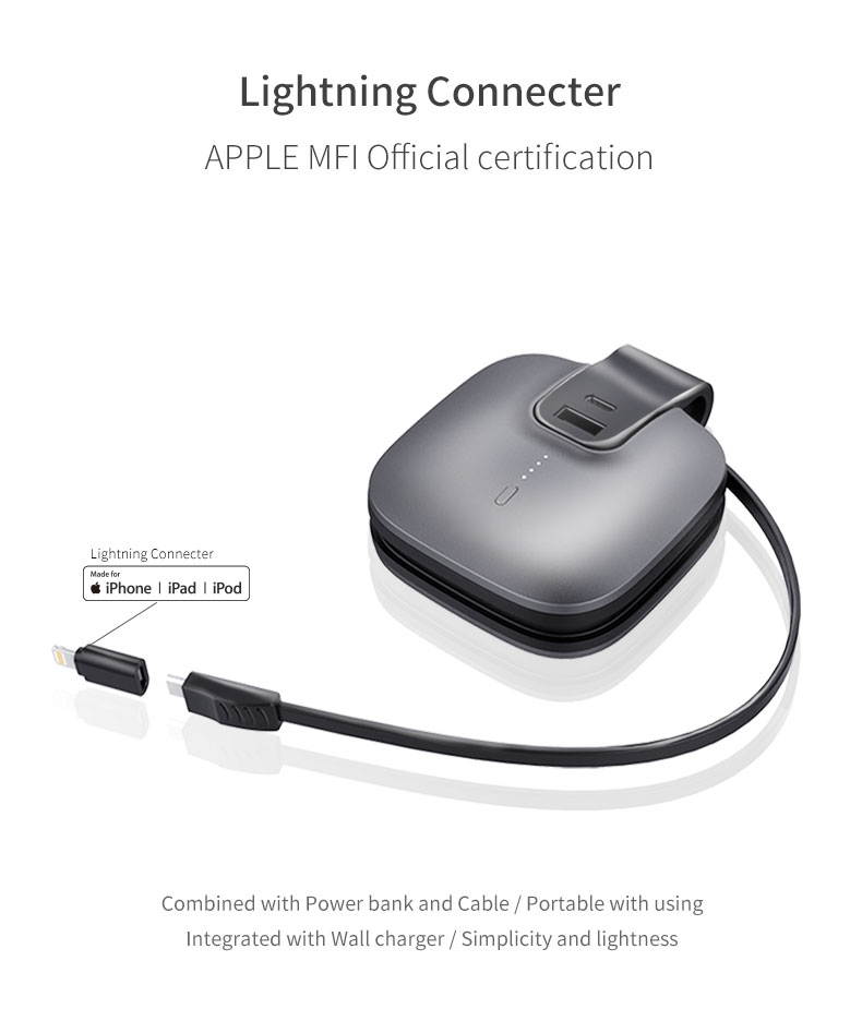 Idmix Slim Power Bank Portable Charger  2.4Aoutput/AC charger combind with power bank function