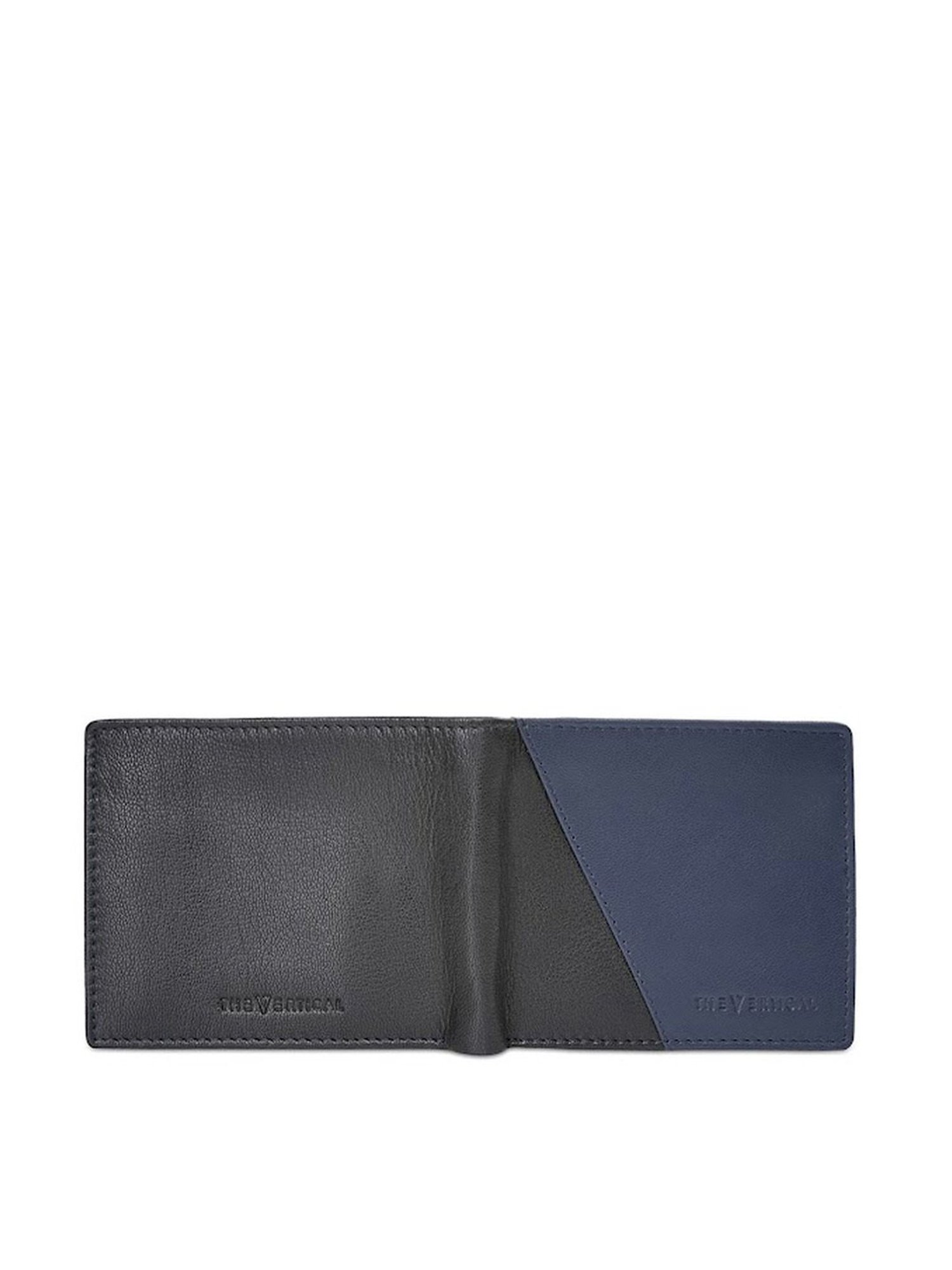 The Vertical Denwer Black Leather Color Block Bi-Fold Wallet