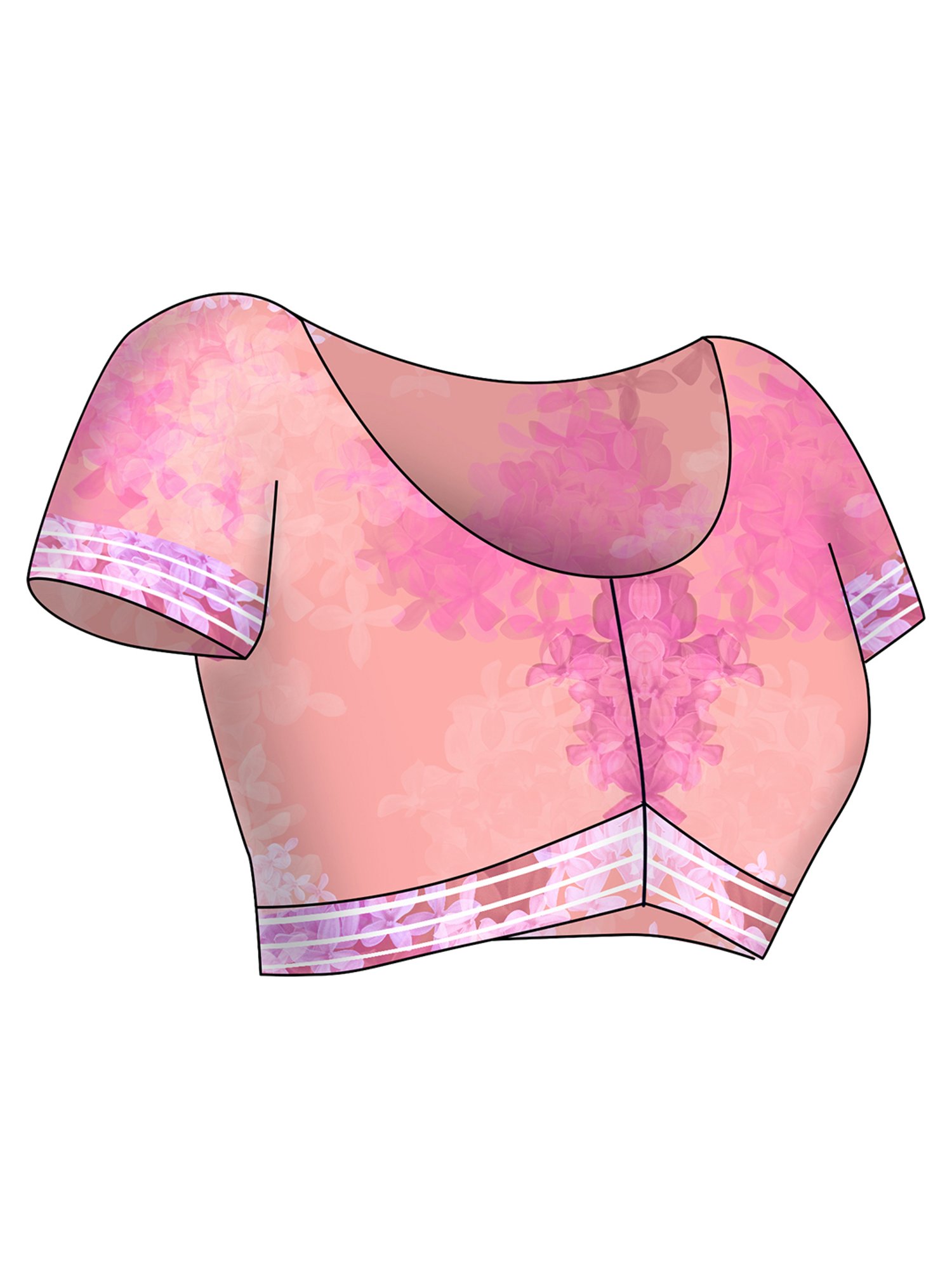 navyasa by liva Purple Printed Saree With Unstitched Blouse