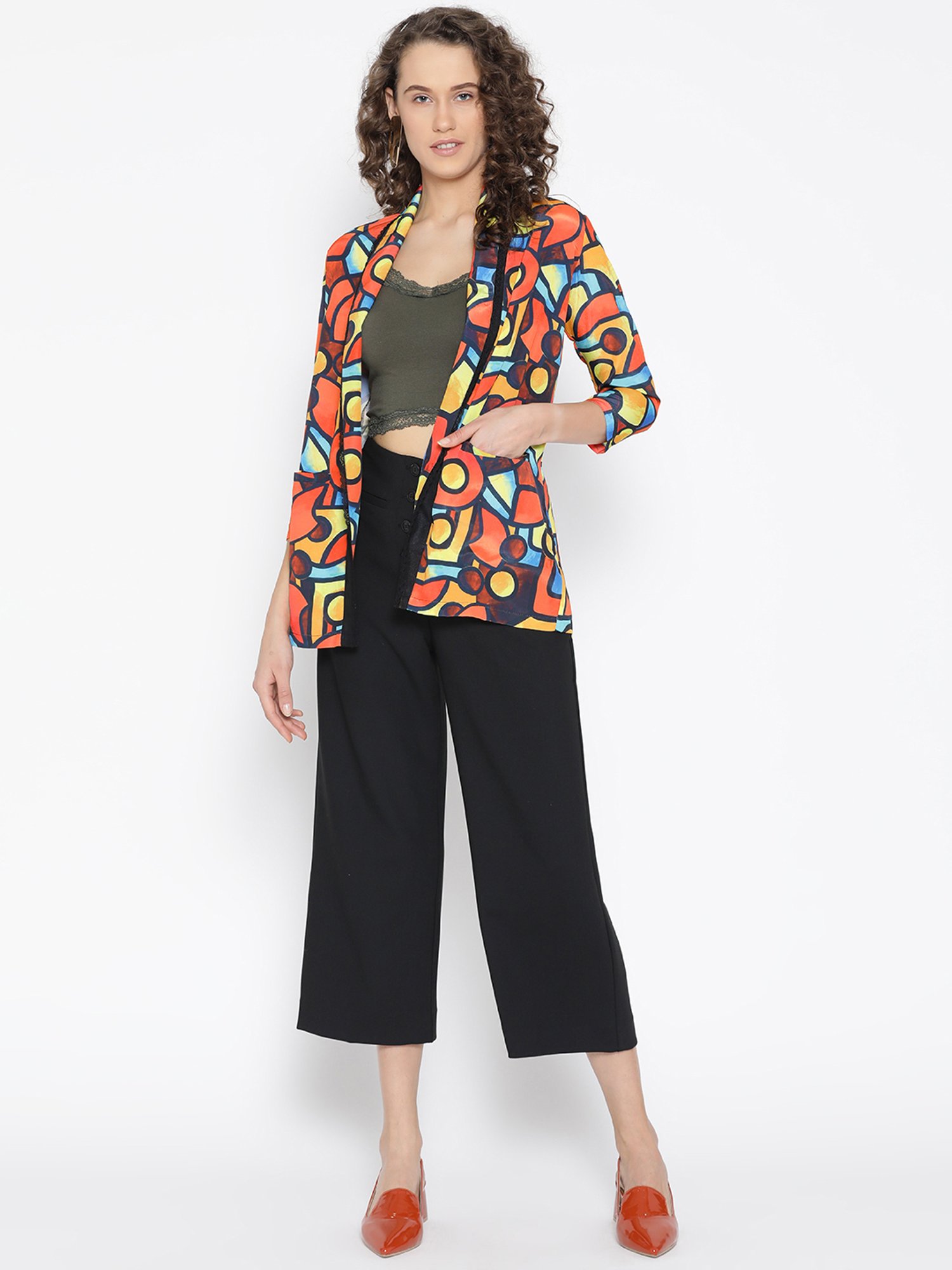 Erotissch Multicolored Printed Lounge Jacket