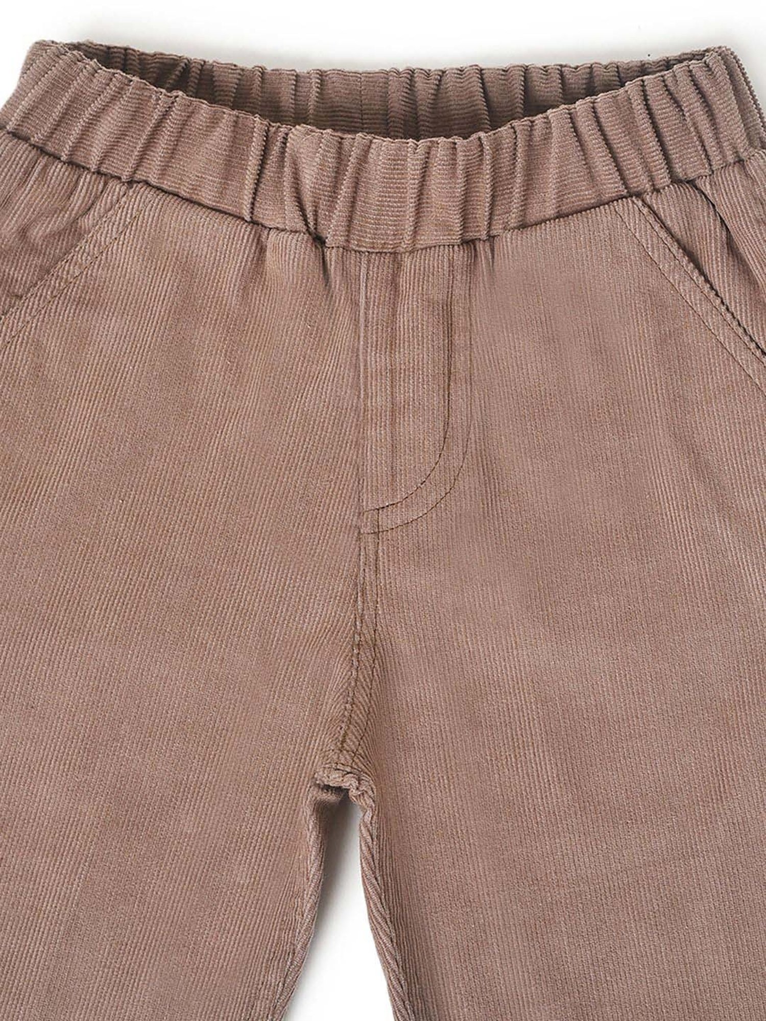 MiArcus Boys Brown Cotton Regular Fit Trousers