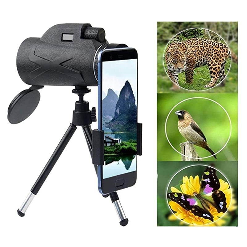 Telescope 80x100 High Definition Telescope Night Vision Waterproof Telescope Clear Telescopes with Compass Smartphone Holder Tripod for Bird Watching Hiking Camping Concerts