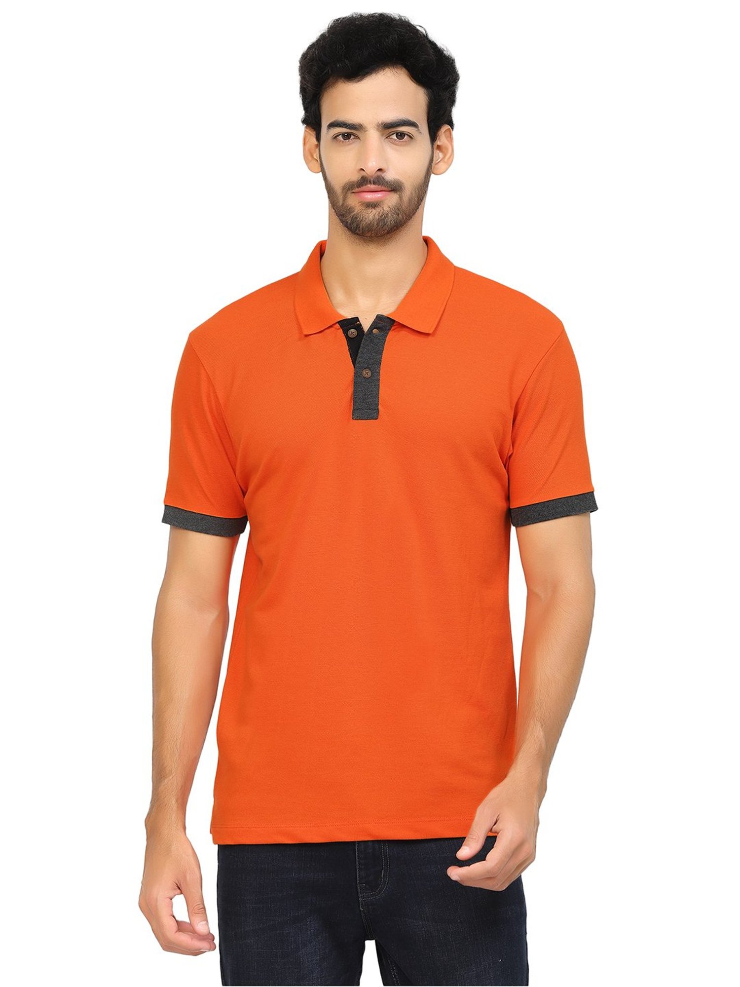 Kalt Orange Regular Fit Polo T-Shirt