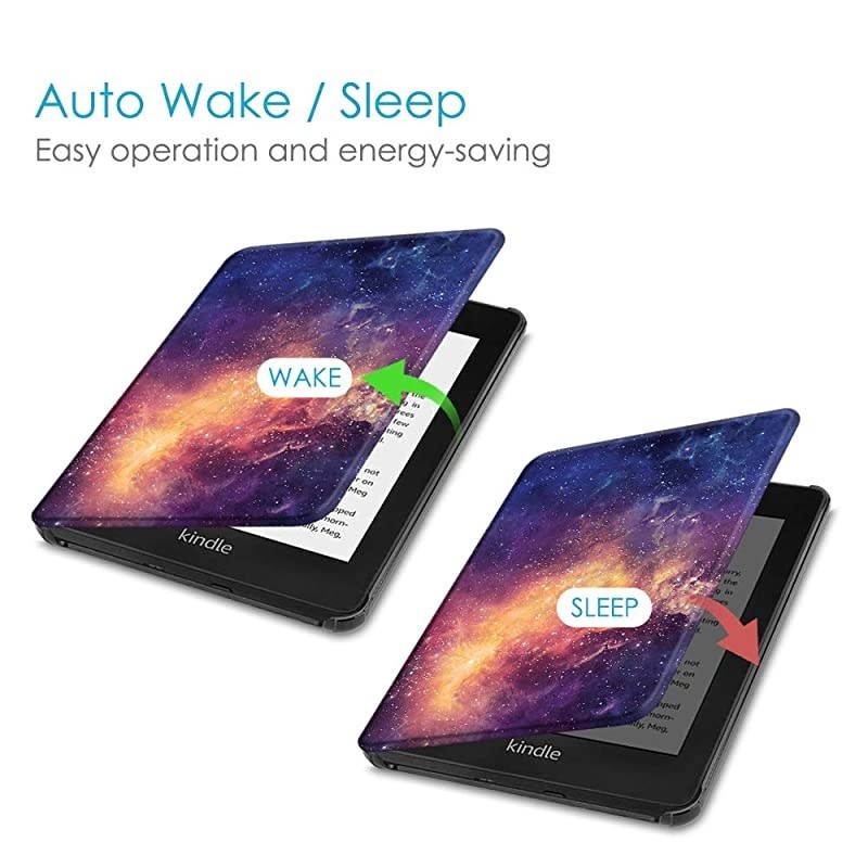 Slimshell Case for AllNew Kindle Paperwhite 10th Generation 2018 Release Premium Lightweight PU Leather Cover with Auto SleepWake for  Kindle Paperwhite EReader Galaxy