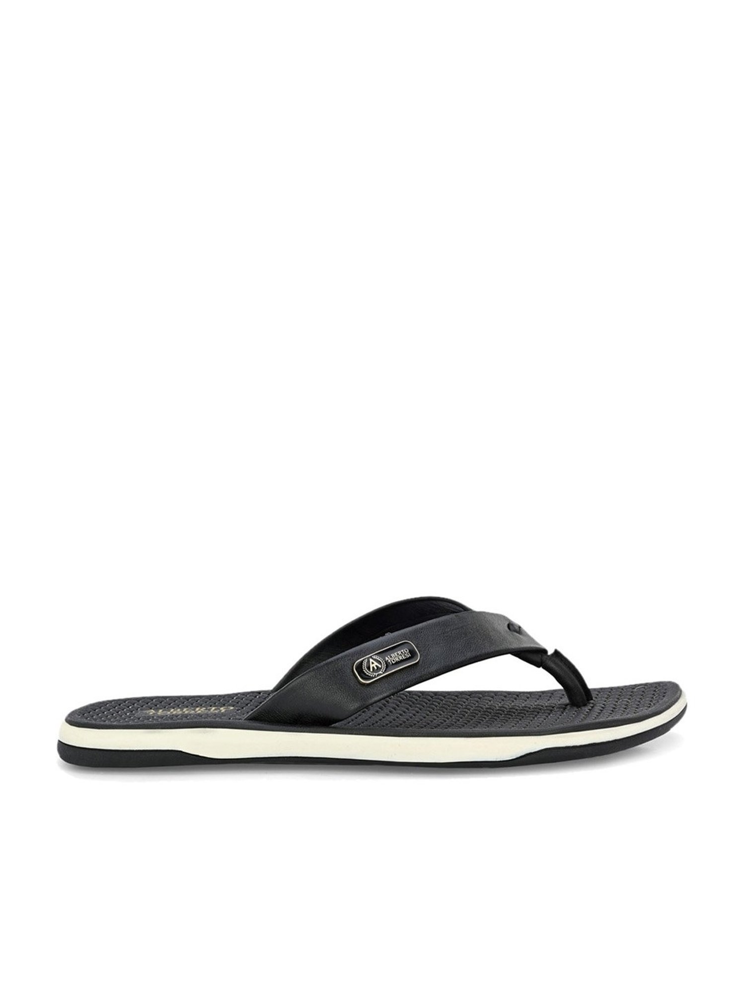 Alberto Torresi Men's Black Thong Sandals