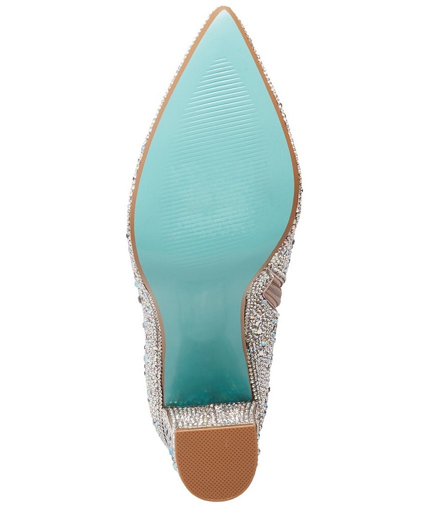 Blue by Betsey Johnson Cady Rhinestone Embellished Block Heel Booties